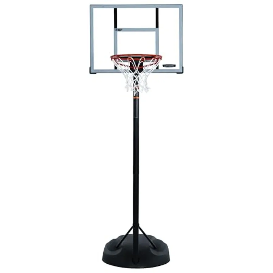 Youth Portable Basketball Hoop for outdoor use, polyethylene base with steel frame, black and red, adjustable height 5.5-7.5 ft
Youth Portable Basketball Hoop for outdoor use, polyethylene base with steel frame, black and red, adjustable height 5.5-7.5 ft