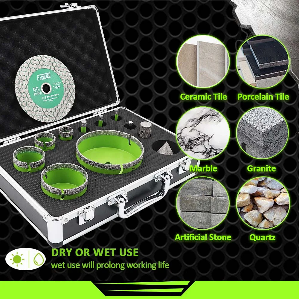 FACHLICH 12pcs Drilling Milling Grinding Chamfering Bit Kit M14 Thread With Cutting Grinding Disc Hex Granite Masonry Tile
FACHLICH 12pcs Drilling Milling Grinding Chamfering Bit Kit M14 Thread With Cutting Grinding Disc Hex Granite Masonry Tile