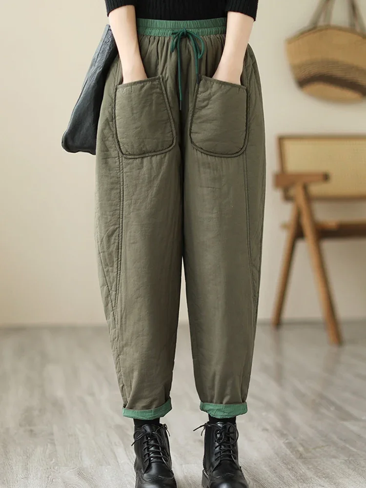Fashion Quilted Harem Pants For Women 2024 New Winter Casual Loose Cotton-Padded Wide Leg Pants Windproof Mommy Trousers
Fashion Quilted Harem Pants For Women 2024 New Winter Casual Loose Cotton-Padded Wide Leg Pants Windproof Mommy Trousers