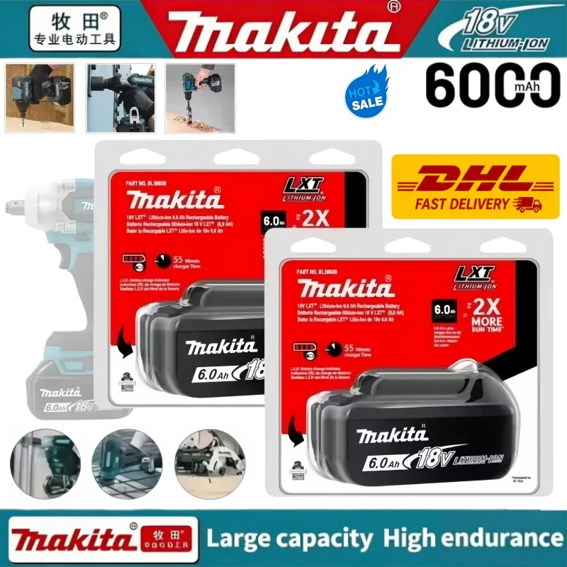 Full Original Makita 18V 6.0Ah Rechargeable LXT Battery Durable Li-ion Battery Compatible with BL1830 BL1840B BL1850 BL1860B
Full Original Makita 18V 6.0Ah Rechargeable LXT Battery Durable Li-ion Battery Compatible with BL1830 BL1840B BL1850 BL1860B