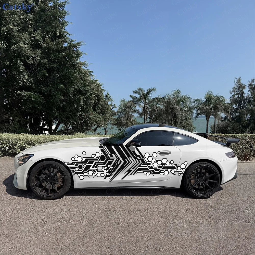 2Pcs Black and White Geometric Pattern Car Body Side Stickers, Automotive Door Side Graphics for Cars, Car Decoration Accessory
2Pcs Black and White Geometric Pattern Car Body Side Stickers, Automotive Door Side Graphics for Cars, Car Decoration Accessory