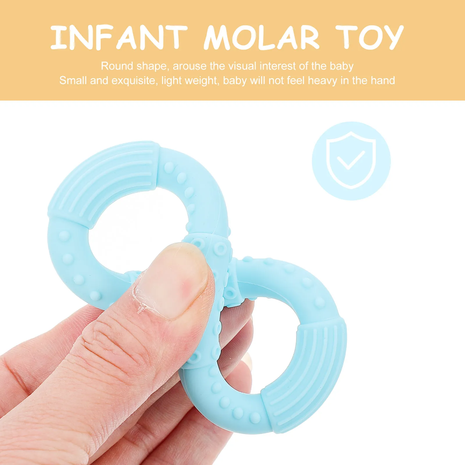 1Pcs Baby Teething Ring Bracelet High Quality Silicone Arouse Visual Interest of Baby Long Service Life Infant Molar Soother
1Pcs Baby Teething Ring Bracelet High Quality Silicone Arouse Visual Interest of Baby Long Service Life Infant Molar Soother