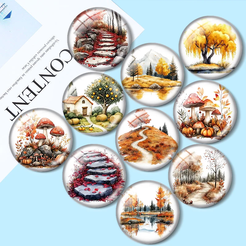 Autumn Rural Scenery 12/18/20/25mm glass cabochon bracelet pendant rings for jewelry demo earrings back Making findings
Autumn Rural Scenery 12/18/20/25mm glass cabochon bracelet pendant rings for jewelry demo earrings back Making findings