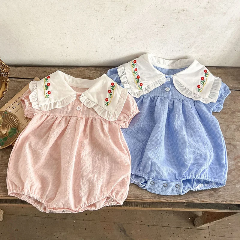 Baby Clothes 2024 New Summer Toddler Baby Girls Jumpsuit Short Sleeved Cotton Embroidery Splicing Infant Baby Girl Bodysuits
Baby Clothes 2024 New Summer Toddler Baby Girls Jumpsuit Short Sleeved Cotton Embroidery Splicing Infant Baby Girl Bodysuits