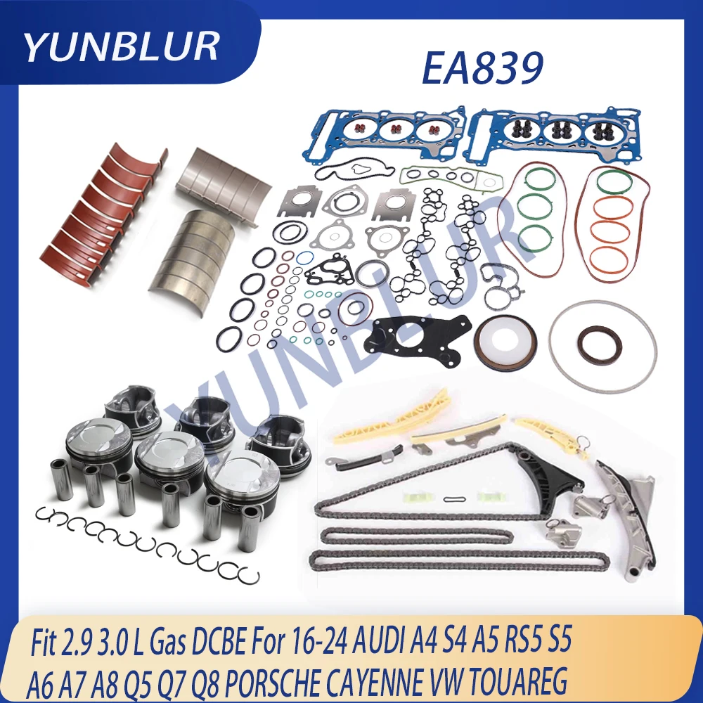EA839 Engine Rebuild Gasket Timimg Chain Kit Piston Bearing Set Fit 2.9 3.0 L T Gas For 16-24 AUDI S4 S5 Q8 BENTLEY PORSCHE VW
EA839 Engine Rebuild Gasket Timimg Chain Kit Piston Bearing Set Fit 2.9 3.0 L T Gas For 16-24 AUDI S4 S5 Q8 BENTLEY PORSCHE VW