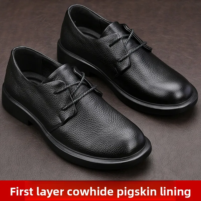 Made of Genuine Leather Casual Men's British Style Men's Leather Shoes Breathable Top Layer Cowhide Comfortable Soft Soled Shoes
Made of Genuine Leather Casual Men's British Style Men's Leather Shoes Breathable Top Layer Cowhide Comfortable Soft Soled Shoes