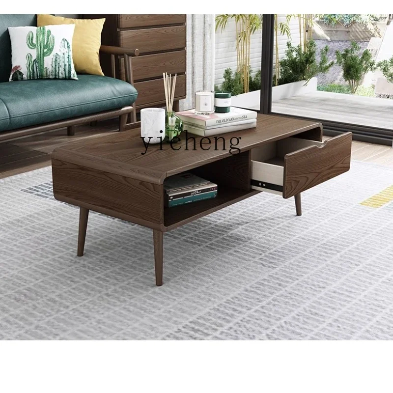coffee table living room simple solid wood storage square table household rubber tea table
coffee table living room simple solid wood storage square table household rubber tea table
