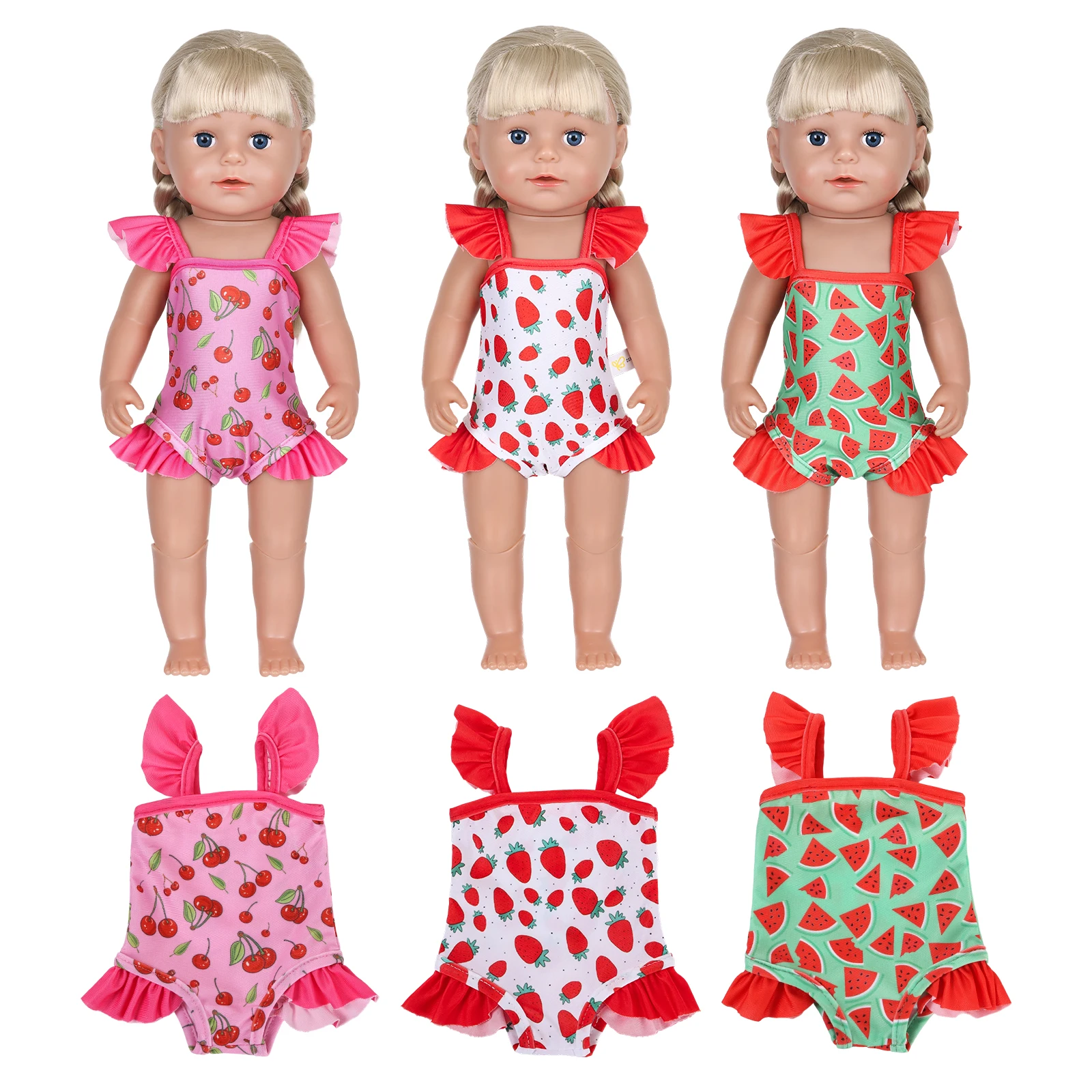 Doll Swimsuit for 16-18inch Girl Dolls Bikini Doll Clothes for 40-45cm Baby Doll Reborn Baby Doll Ruffle Bathing Suit
Doll Swimsuit for 16-18inch Girl Dolls Bikini Doll Clothes for 40-45cm Baby Doll Reborn Baby Doll Ruffle Bathing Suit