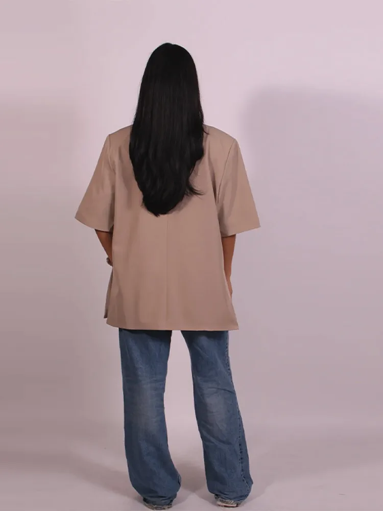 Oversize Yellow Blazer Coat Women Half Sleeve Turn-down Collar Covered Button Suit Jacket 2025 Summer Office Lady New Outerwear
Oversize Yellow Blazer Coat Women Half Sleeve Turn-down Collar Covered Button Suit Jacket 2025 Summer Office Lady New Outerwear