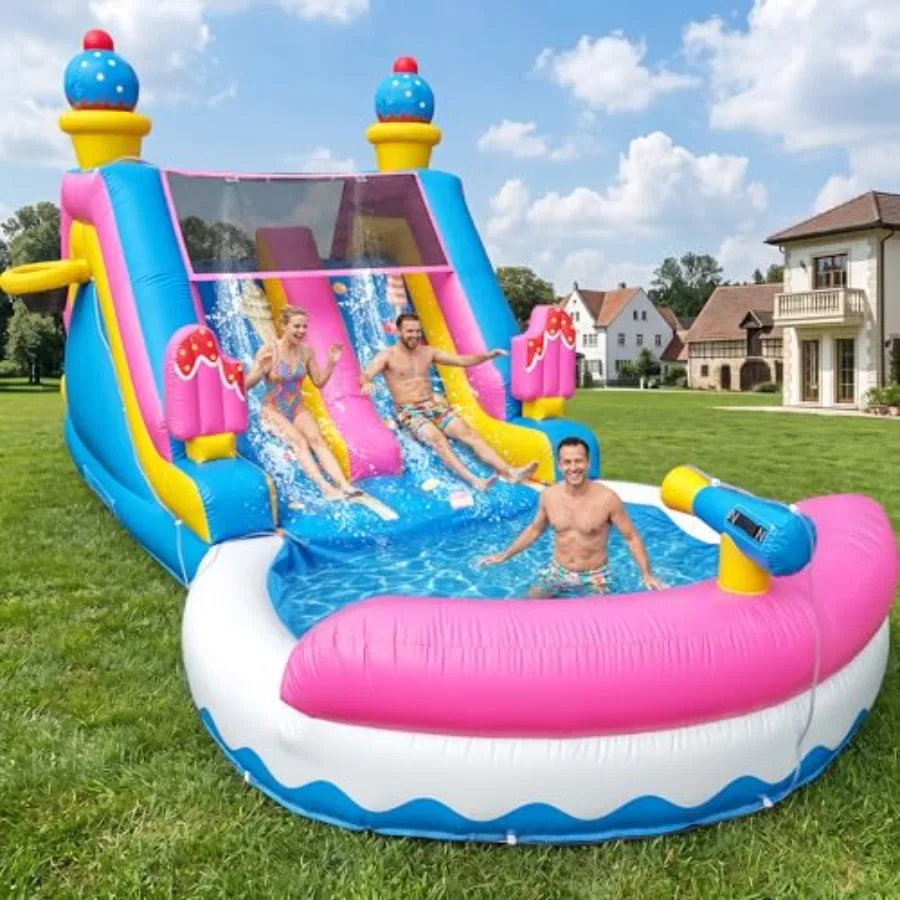 Inflatable Commercial Grade Water Slide with Pool for Backyard Party Outdoor: 22.5 Feet L, Premium PVC, Blue Yellow, 1100W Blow
Inflatable Commercial Grade Water Slide with Pool for Backyard Party Outdoor: 22.5 Feet L, Premium PVC, Blue Yellow, 1100W Blow