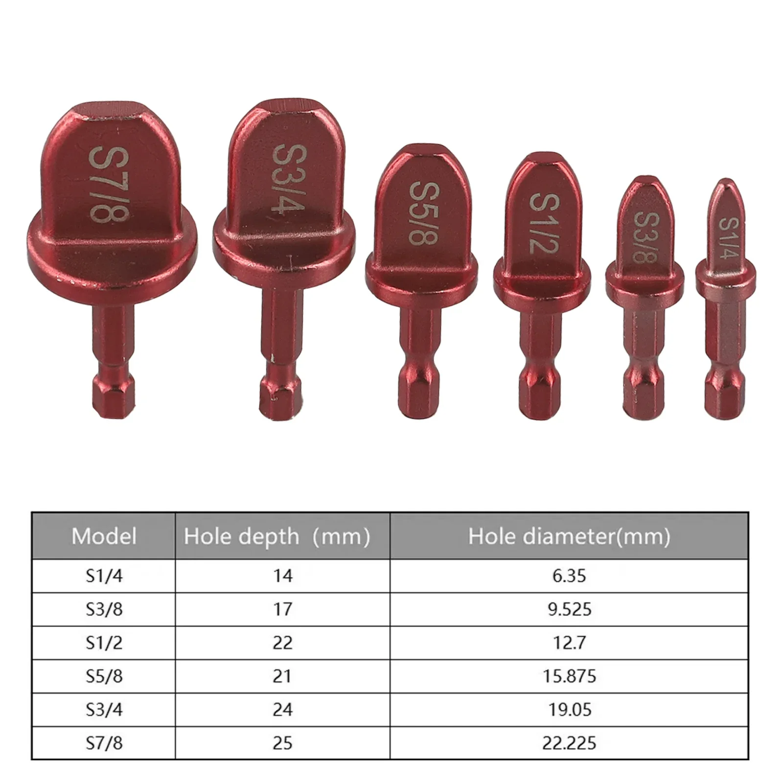 New Practical Pipe Spreader Pipe Cutting Tool 6PCS/SET Burgundy Copper HVAC Tools Hexagonal Shaft For Hand Drills
New Practical Pipe Spreader Pipe Cutting Tool 6PCS/SET Burgundy Copper HVAC Tools Hexagonal Shaft For Hand Drills
