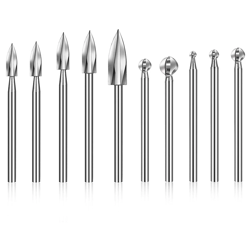 AB33-10 Pieces Wood Carving Bits Engraving Drill Accessories Shank Round Nose Cove For Carving Drill Bit For Rotary Tools
AB33-10 Pieces Wood Carving Bits Engraving Drill Accessories Shank Round Nose Cove For Carving Drill Bit For Rotary Tools