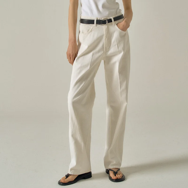 Women'S Commuter F@C@* White Jeans Spring And Summer Models High-Waisted Thin Straight Pants Wide-Legged Pants
Women'S Commuter F@C@* White Jeans Spring And Summer Models High-Waisted Thin Straight Pants Wide-Legged Pants