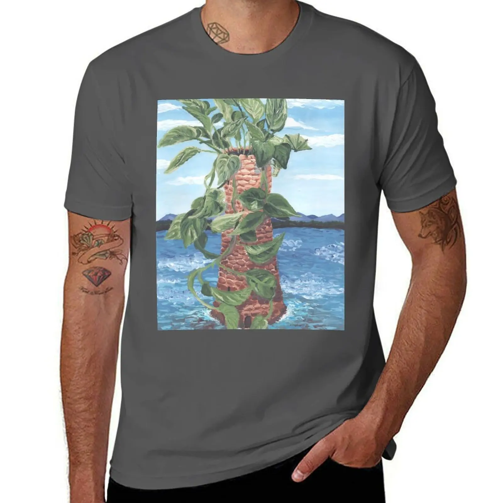 Pothos Tower (with dragon) T-Shirt Casual Street Style Short Sleeve Tee
Pothos Tower (with dragon) T-Shirt Casual Street Style Short Sleeve Tee