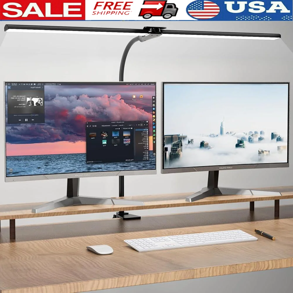 Dimmable Desk Lamp with Gooseneck Clip 5 Color Modes Adjustable Brightness Eye-Caring Double-Headed Study Light Office Home
Dimmable Desk Lamp with Gooseneck Clip 5 Color Modes Adjustable Brightness Eye-Caring Double-Headed Study Light Office Home