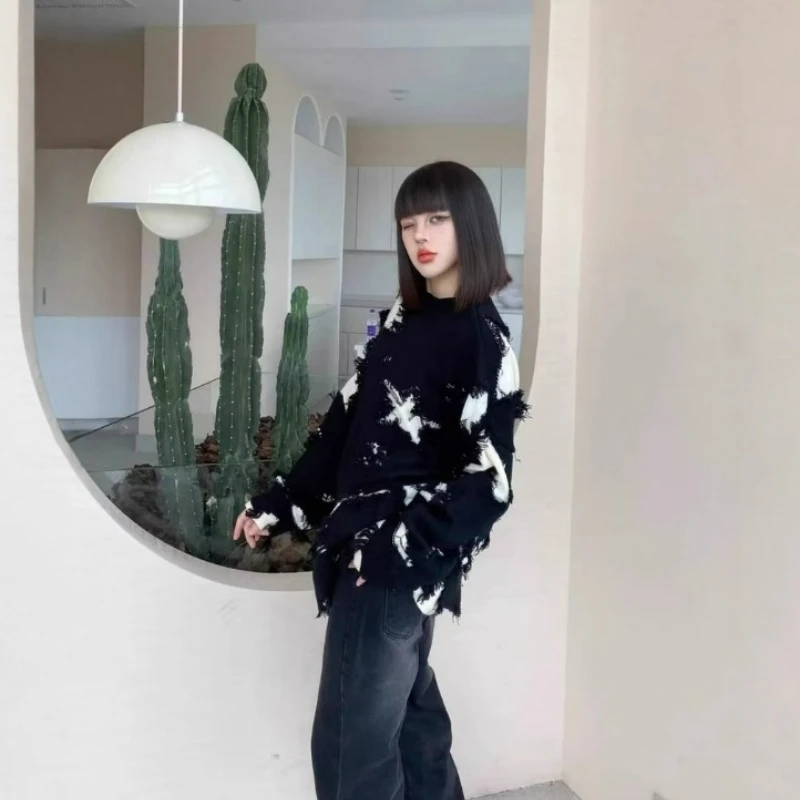 European American Street Fashion Cow Pattern Sweater Personalized Retro Style Maillard Color Lazy Style Loose Sweater Pullovers
European American Street Fashion Cow Pattern Sweater Personalized Retro Style Maillard Color Lazy Style Loose Sweater Pullovers