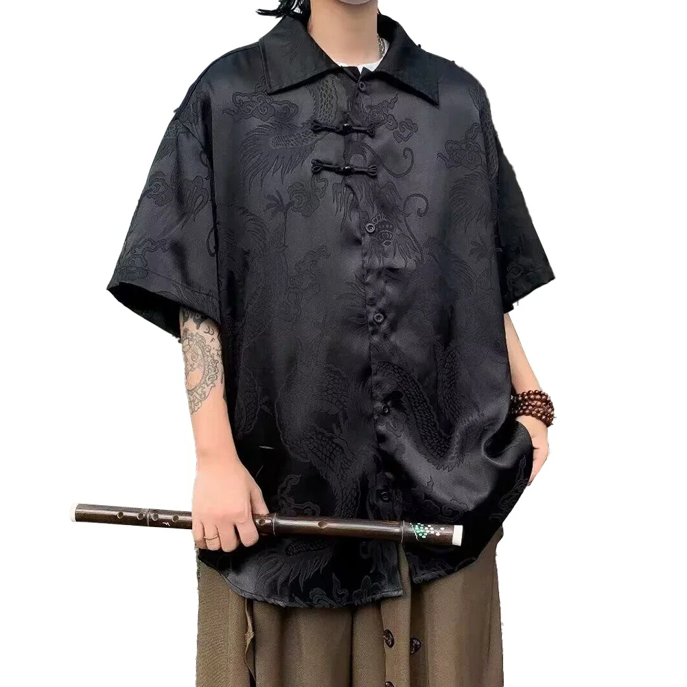 Men's Ice Silk Tops Dragon Embroidery Shirt Outdoor Activities Casual Wear Embroidery Design Half Sleeve Style
Men's Ice Silk Tops Dragon Embroidery Shirt Outdoor Activities Casual Wear Embroidery Design Half Sleeve Style