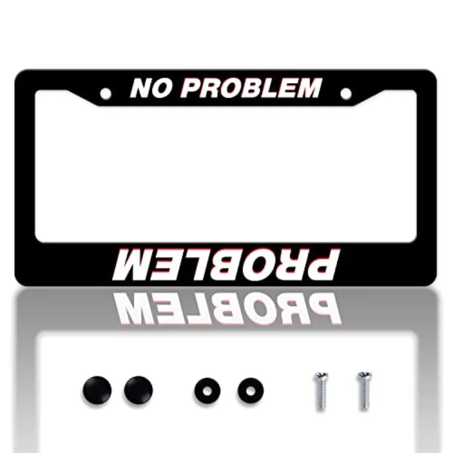 Problem No Problem License Plate Frame Funny License Plate Frames Personalise Stainless Steel Design Compatible with Standard L
Problem No Problem License Plate Frame Funny License Plate Frames Personalise Stainless Steel Design Compatible with Standard L