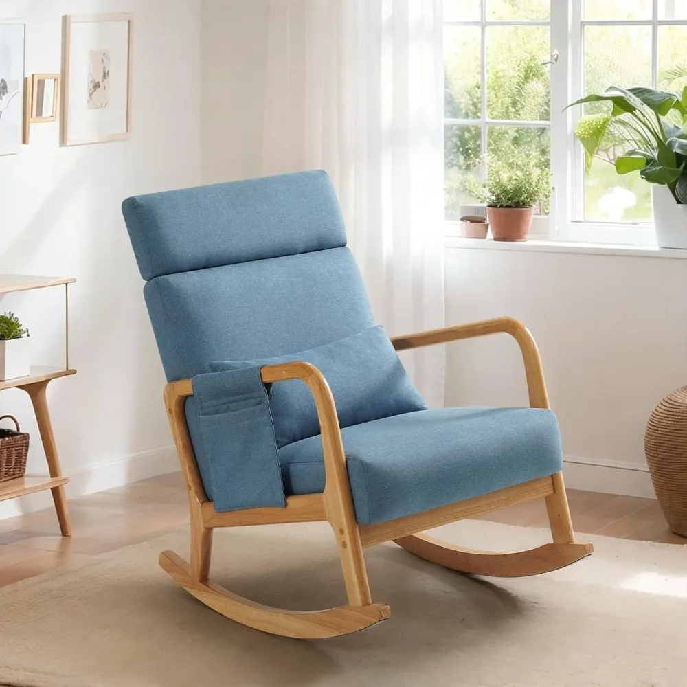 Living Room Chair with Adjustable Cushion Backrest, Side Pocket & Lumbar Pillow, Solid Wood Upholstered Living Room Rocker Chair
Living Room Chair with Adjustable Cushion Backrest, Side Pocket & Lumbar Pillow, Solid Wood Upholstered Living Room Rocker Chair