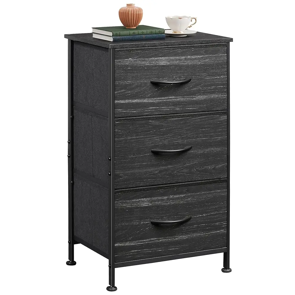 Nightstand With 3 Drawers, Fabric Dresser, Organizer Unit, Storage Dresser For Bedroom, Hallway, Entryway, Closets, Steel
Nightstand With 3 Drawers, Fabric Dresser, Organizer Unit, Storage Dresser For Bedroom, Hallway, Entryway, Closets, Steel