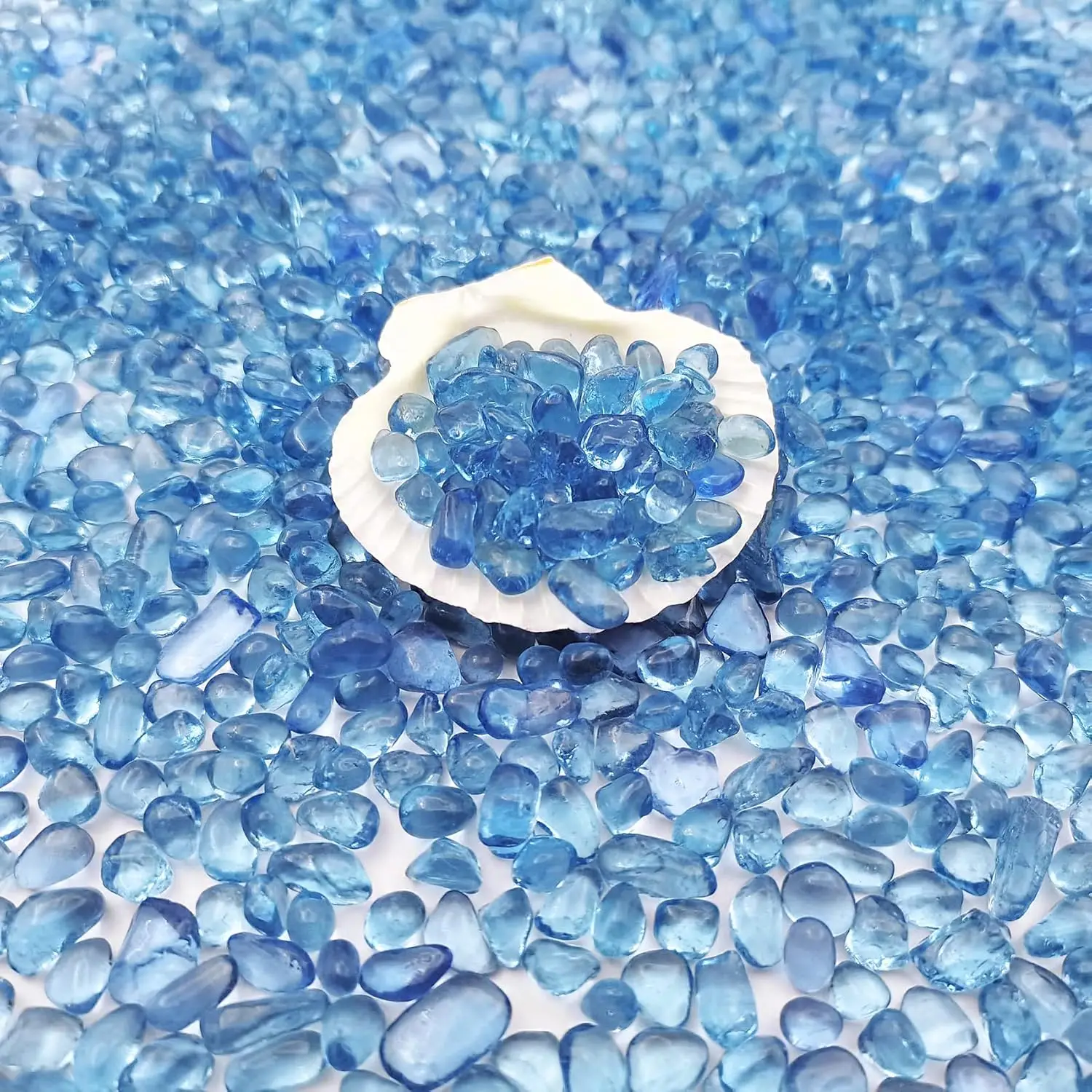 Clear Glass Pebbles for Aquarium, 0.93LB Light Blue Sea Glass Stones, Fish Tank Gravel, Vase Fillers, Decorative Rocks
Clear Glass Pebbles for Aquarium, 0.93LB Light Blue Sea Glass Stones, Fish Tank Gravel, Vase Fillers, Decorative Rocks