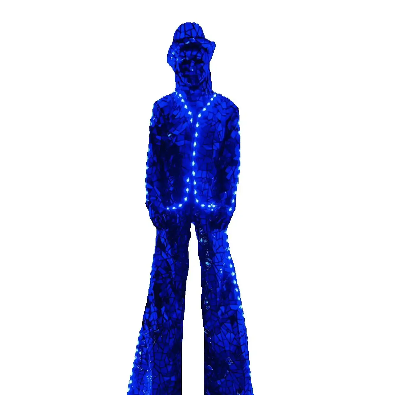 New Mirror Sequin Fabric Suits Cosplay Costumes LED Stilts Walker Robots Shiny Show Stage Performance for Entertainment Events
New Mirror Sequin Fabric Suits Cosplay Costumes LED Stilts Walker Robots Shiny Show Stage Performance for Entertainment Events