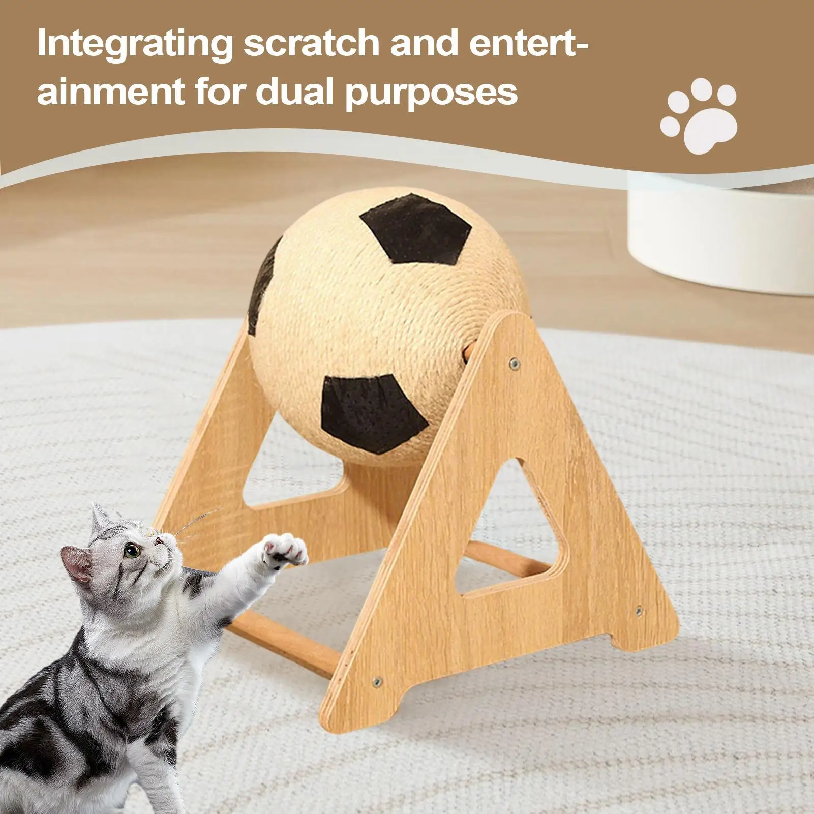 Cat Scratching Ball Interactive Solid Wood Scratcher Pet Toy Interactive Reusable Sturdy Kitten Game for Indoor Floor Kitten
Cat Scratching Ball Interactive Solid Wood Scratcher Pet Toy Interactive Reusable Sturdy Kitten Game for Indoor Floor Kitten
