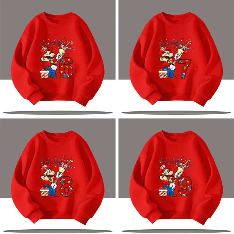 3-12 years old children's sweatshirt children's clothing - Mario boy sports shirt with digital cartoon print - girl casual top 
3-12 years old children's sweatshirt children's clothing - Mario boy sports shirt with digital cartoon print - girl casual top