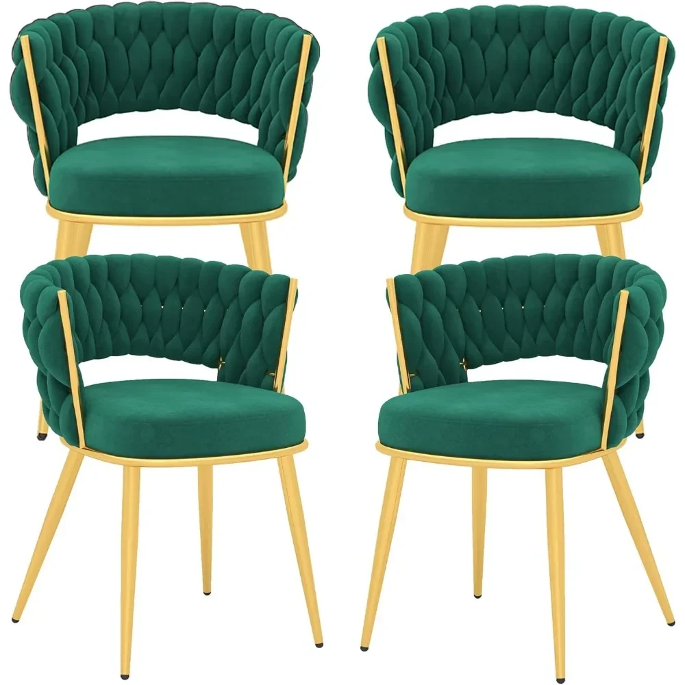 Velvet Dining Chairs Set of 4, Gold Modern Dining Chair with Metal Legs, Woven Upholstered Dining Chairs
Velvet Dining Chairs Set of 4, Gold Modern Dining Chair with Metal Legs, Woven Upholstered Dining Chairs
