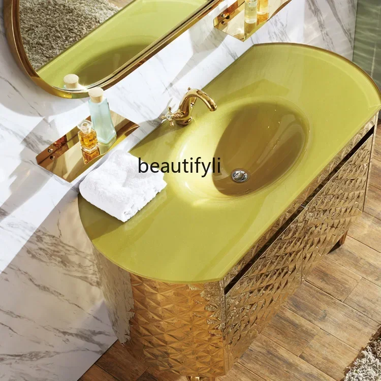 European combination American bathroom cabinet stainless steel washing table floor hand washbasin antique cabinetAsmt5203
European combination American bathroom cabinet stainless steel washing table floor hand washbasin antique cabinetAsmt5203
