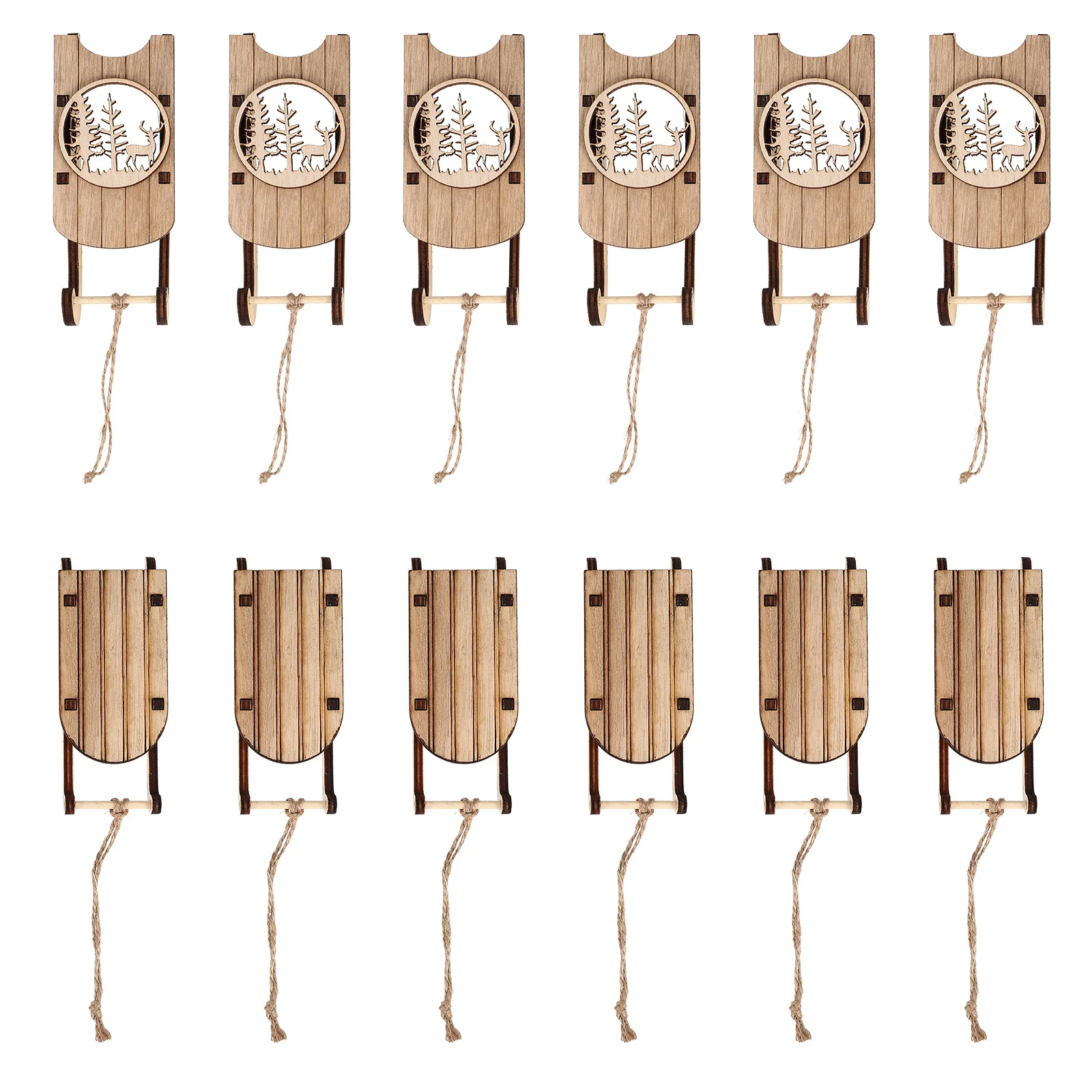 12Pcs Wooden Sled Pendant Xmas Tree Sleigh Ornament Christmas Decorative Hanging Craft for Holiday Party Decoration Rustic Wood
12Pcs Wooden Sled Pendant Xmas Tree Sleigh Ornament Christmas Decorative Hanging Craft for Holiday Party Decoration Rustic Wood