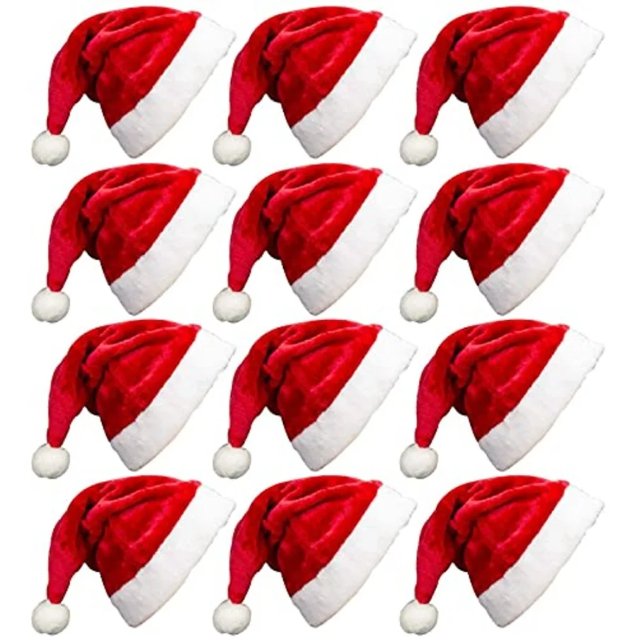 MarJunSep 12 Pack Plush Santa Christmas Hats for Teenagers and Adults Small Head, Red Plush Xmas Hats with White Cuffs for Chri
MarJunSep 12 Pack Plush Santa Christmas Hats for Teenagers and Adults Small Head, Red Plush Xmas Hats with White Cuffs for Chri