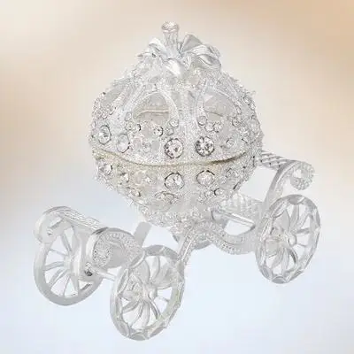 Pumpkin Carriage Shape Ornament Alloy Metal Vintage Jewelry Box Silver Rhinestone Decorative Statuette Home Office Wedding
Pumpkin Carriage Shape Ornament Alloy Metal Vintage Jewelry Box Silver Rhinestone Decorative Statuette Home Office Wedding