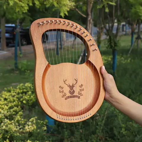 Wooden 7-note Box Harp Portable Professional 16 Strings Lyre Harp Beginner Adults healing Stringed Musical Instruments