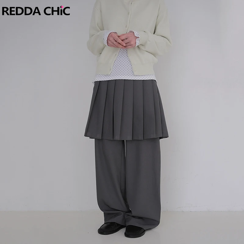 ReddaChic Grunge Pleat Skirt Suit Pants Vintage Gary Patchwork Cleanfit Low Waist Loose Straight Trousers Dressy Woman Clothes
ReddaChic Grunge Pleat Skirt Suit Pants Vintage Gary Patchwork Cleanfit Low Waist Loose Straight Trousers Dressy Woman Clothes
