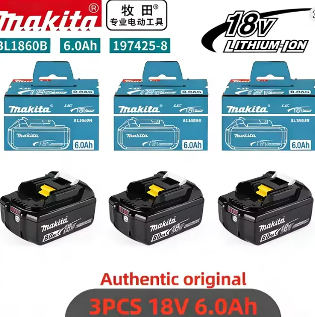 Makita 6Ah for Makita 18V Battery BL1840 BL1830B BL1850B BL1850 BL1860 BL1815 Replacement Lithium Battery
Makita 6Ah for Makita 18V Battery BL1840 BL1830B BL1850B BL1850 BL1860 BL1815 Replacement Lithium Battery