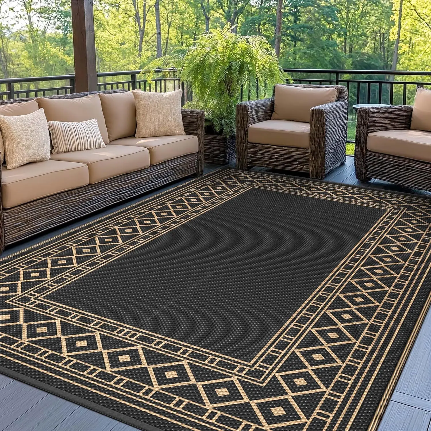 Outdoor Rug 5'x8' Waterproof for Patio, Reversible Outdoor Plastic Straw Rug Carpet, Camping Mats for Outdoor Decor, RV, Back
Outdoor Rug 5'x8' Waterproof for Patio, Reversible Outdoor Plastic Straw Rug Carpet, Camping Mats for Outdoor Decor, RV, Back