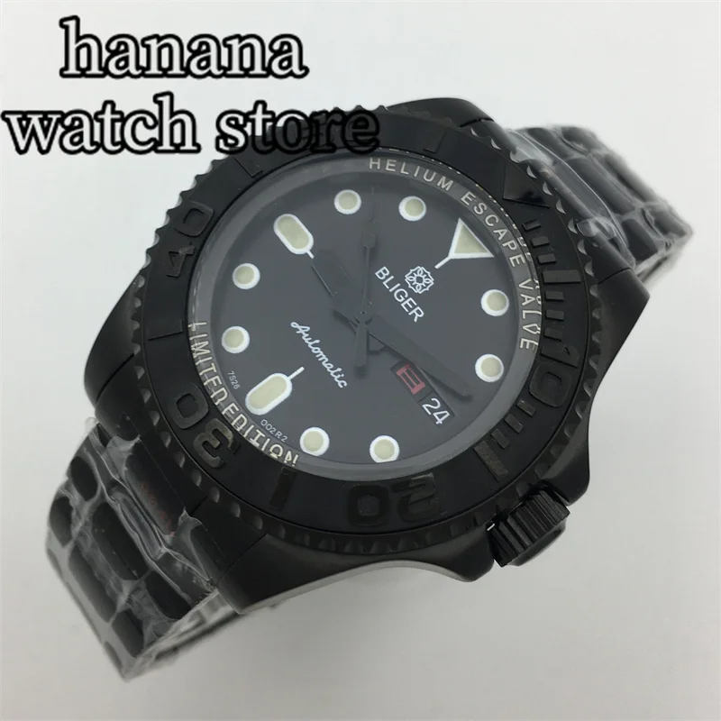 BLIGER 43mm Men's Watch NH36 Movement Weekday display features all-black dial PVD case waterproof Reloj Hombre
BLIGER 43mm Men's Watch NH36 Movement Weekday display features all-black dial PVD case waterproof Reloj Hombre