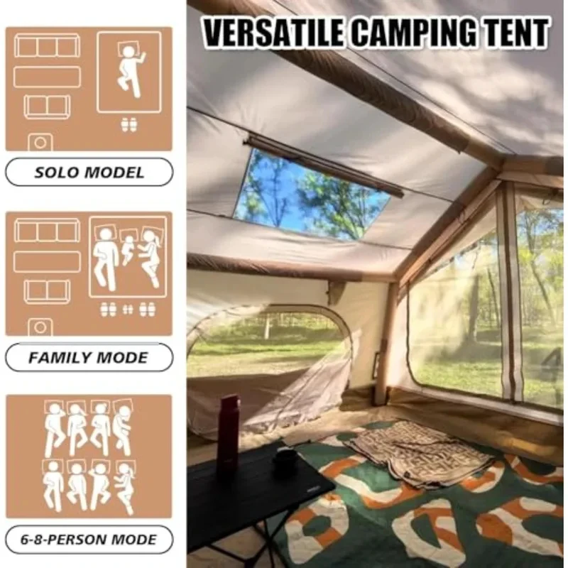 High Quality Large Inflatable Camping Tent With Hand Pump Easy Setup Portable Glamping Tent For 4-6 People
High Quality Large Inflatable Camping Tent With Hand Pump Easy Setup Portable Glamping Tent For 4-6 People