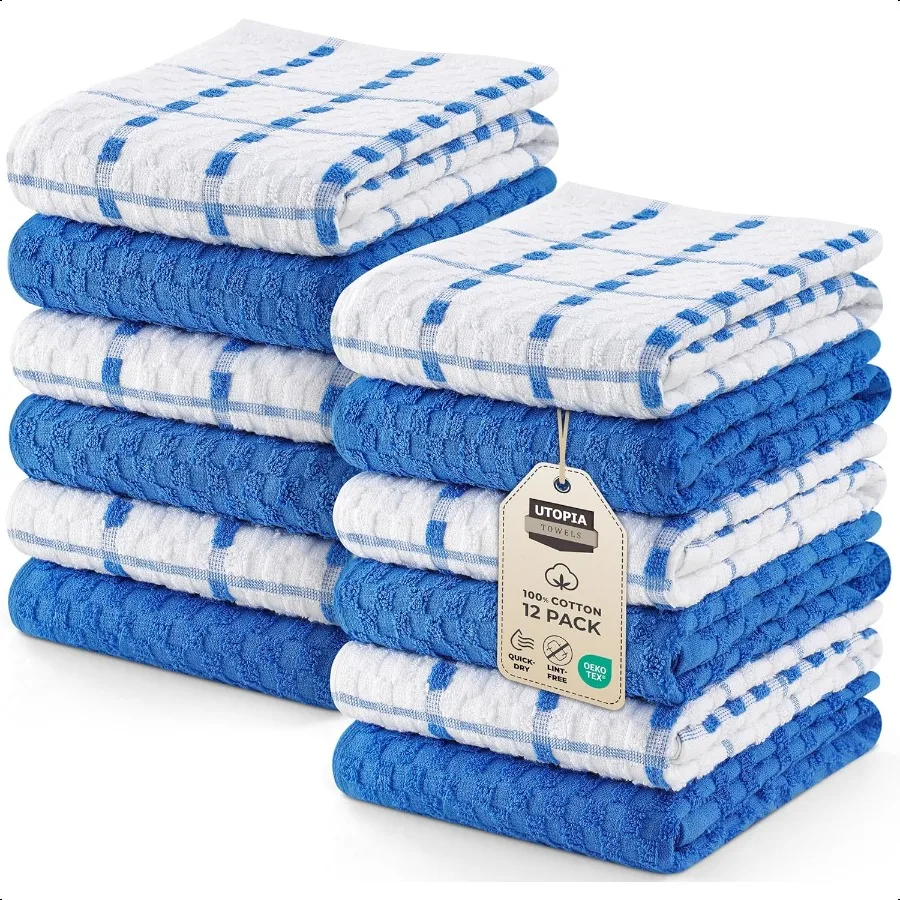 Kitchen Towels 12 Pack 15 x 25 Inches 100 Ring Spun Cotton er Soft and Absorbent Linen Dish Tea and Bar Towels Set Blue
Kitchen Towels 12 Pack 15 x 25 Inches 100 Ring Spun Cotton er Soft and Absorbent Linen Dish Tea and Bar Towels Set Blue