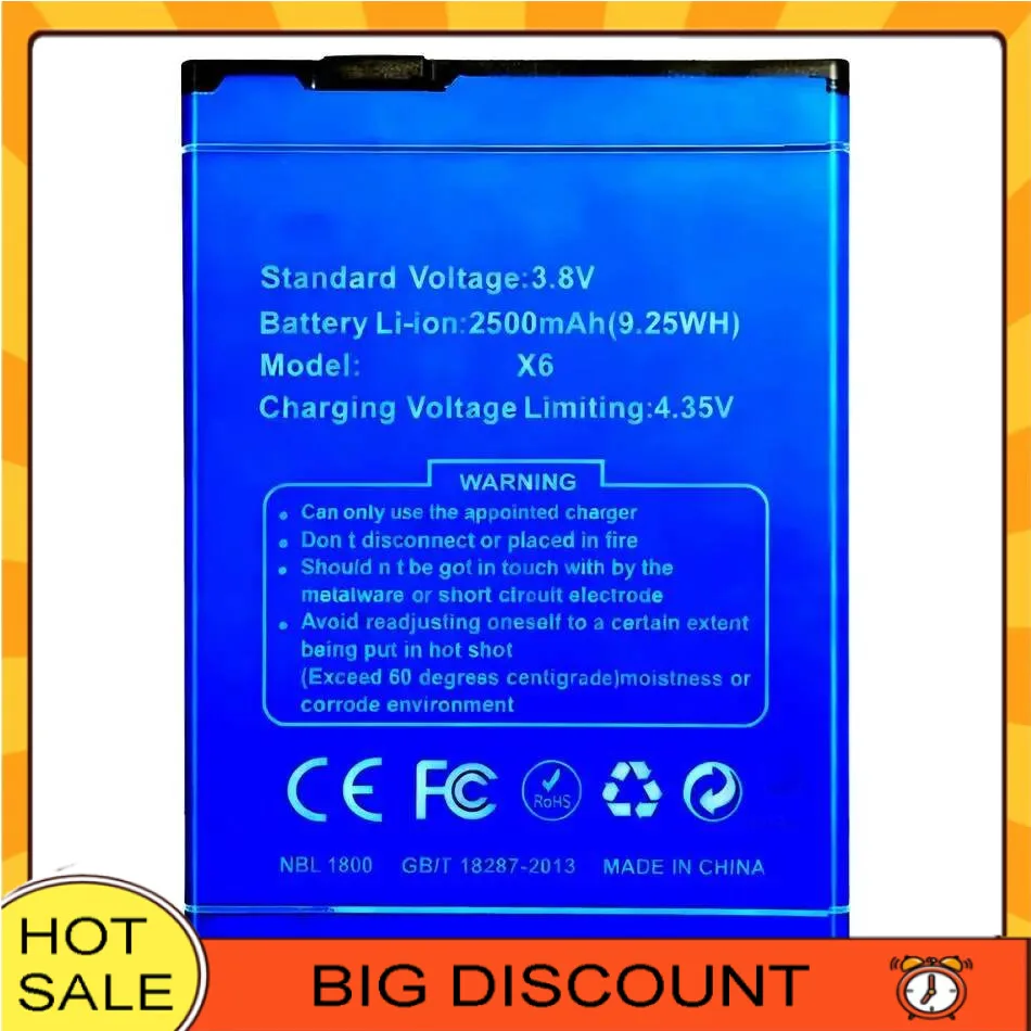 Long-Lasting Mobile Phone Battery For Doogee X6 Pro 3000Mah
Long-Lasting Mobile Phone Battery For Doogee X6 Pro 3000Mah