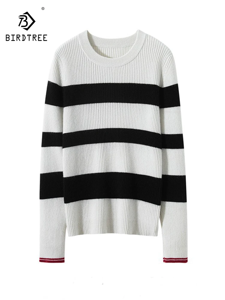 BirdTree, 100%Pure Cashmere Sweaters, Women Long Sleeve O Neck Striped, Casual Slim Knit Pullover, 2024 Autumn Winter T476128QC
BirdTree, 100%Pure Cashmere Sweaters, Women Long Sleeve O Neck Striped, Casual Slim Knit Pullover, 2024 Autumn Winter T476128QC