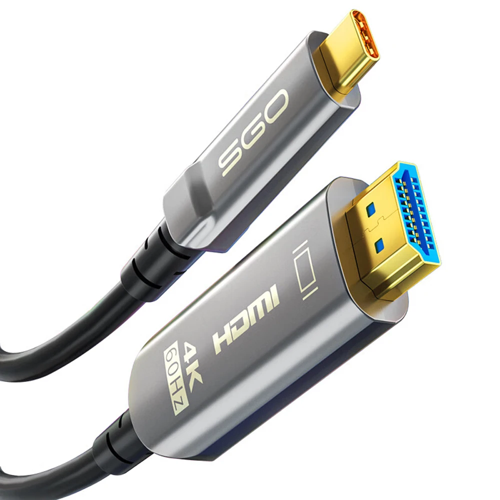 Type C To HDMI Cable 4K@60Hz HDCP HDR 4K Active Fiber Optic Type-C To HDMI Cord Thunderbolt 3/4 Compatible OM3 Optical Fiber
Type C To HDMI Cable 4K@60Hz HDCP HDR 4K Active Fiber Optic Type-C To HDMI Cord Thunderbolt 3/4 Compatible OM3 Optical Fiber