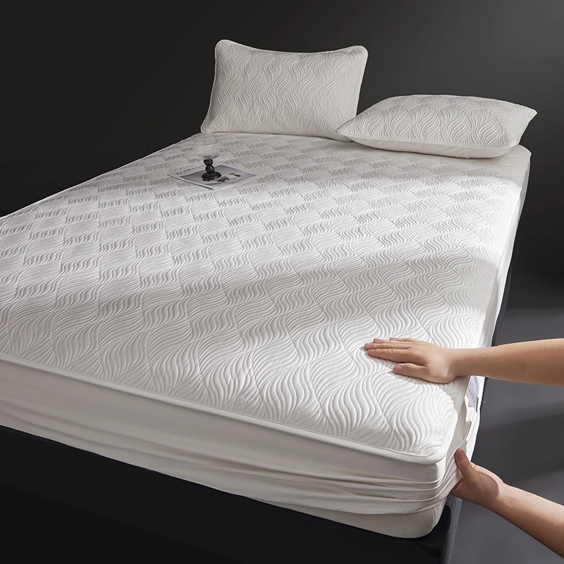 100S Egyptian Cotton Thick Quilted Mattress Cover, Mattress Protector, Non-slip Fitted Sheet, With Pillowcases 3Pcs
100S Egyptian Cotton Thick Quilted Mattress Cover, Mattress Protector, Non-slip Fitted Sheet, With Pillowcases 3Pcs