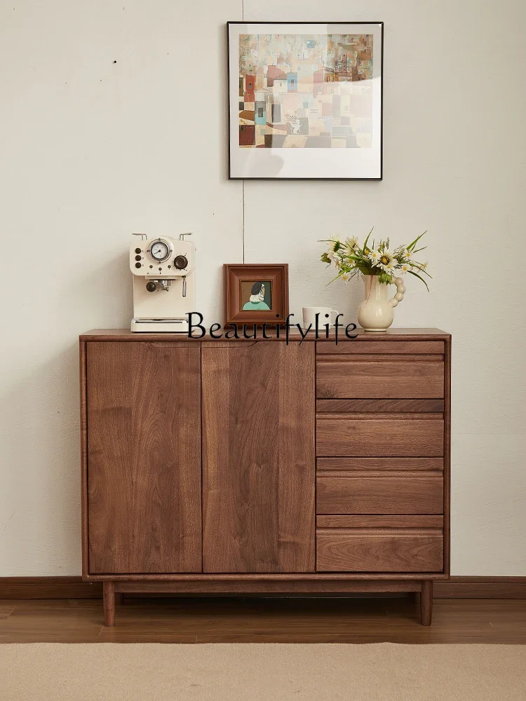 S North America Black Walnut Wood Sideboard Cabinet Modern Minimalist Multi-Functional Solid Wood Storage Cabinet
S North America Black Walnut Wood Sideboard Cabinet Modern Minimalist Multi-Functional Solid Wood Storage Cabinet