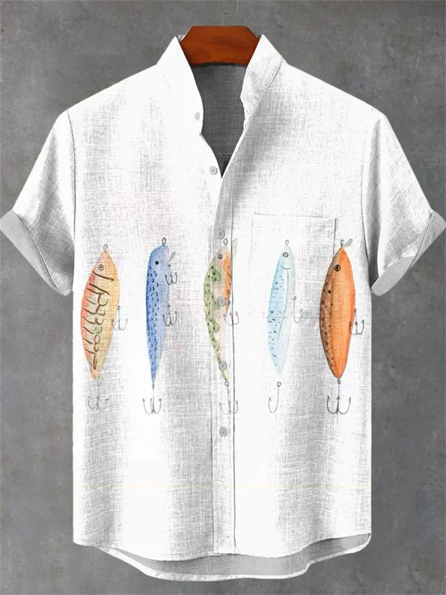 2025 new fashion short-sleeved shirt, made of comfortable and breathable fabric, new linen stand-up collar with fish print
2025 new fashion short-sleeved shirt, made of comfortable and breathable fabric, new linen stand-up collar with fish print