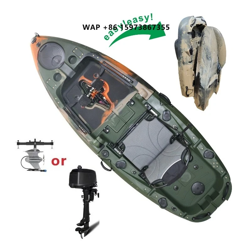 Super Light Ultra Stable Modular Rotomolded Folded HDPE Eco-Friendly 1 Person Fishing Pedal Kayak Electric Motor 3-Year
Super Light Ultra Stable Modular Rotomolded Folded HDPE Eco-Friendly 1 Person Fishing Pedal Kayak Electric Motor 3-Year