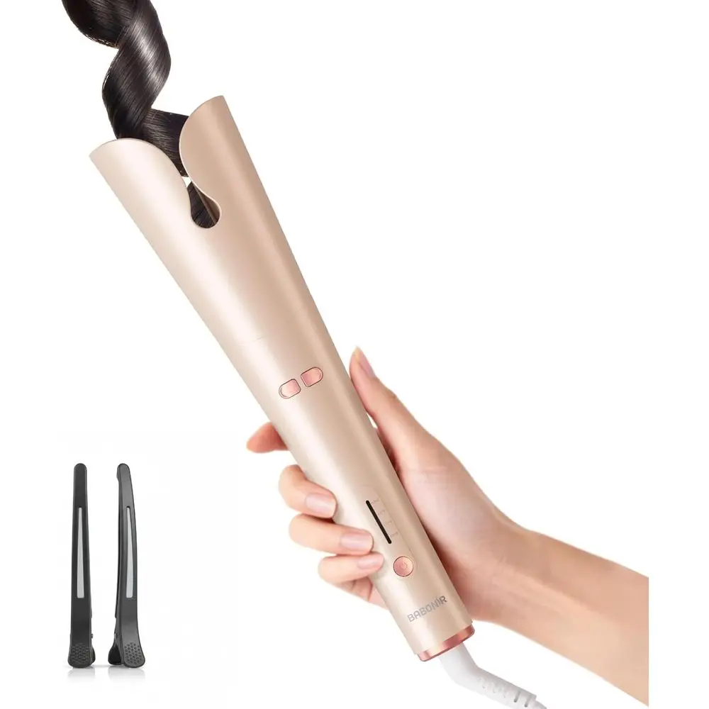 Ionic 500M 1.25 Rotating Curling Wand with 3 Heat Settings, 2-Way Rotation, Lightweight & Anti-Scald, Ideal for Travel, Champagn
Ionic 500M 1.25 Rotating Curling Wand with 3 Heat Settings, 2-Way Rotation, Lightweight & Anti-Scald, Ideal for Travel, Champagn