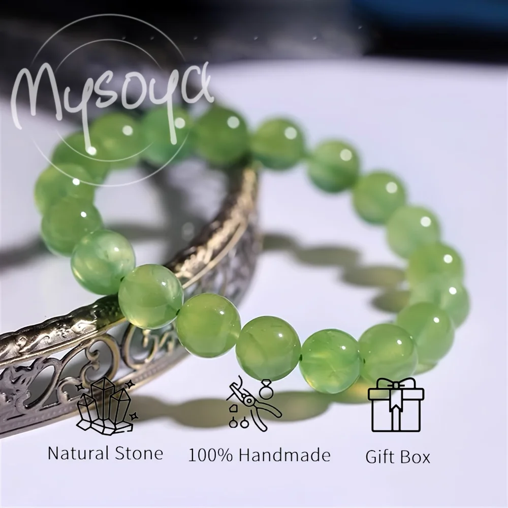 MYSOYA Natural African Green Grossular Garnet Bead Bracelet With Gift Box, Birthday Gift, Valentine’s Day, Anniversary Gift
MYSOYA Natural African Green Grossular Garnet Bead Bracelet With Gift Box, Birthday Gift, Valentine’s Day, Anniversary Gift