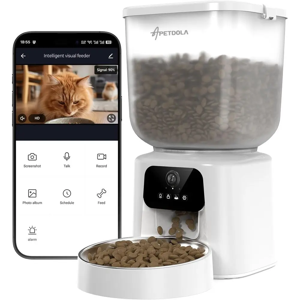 Automatic Cat eeder with Camera, 5L Timed Cat ood eeder,2-Way Audio & App Remote Control,Desiccant Bag,Auto Pet Dispenser or Cat
Automatic Cat eeder with Camera, 5L Timed Cat ood eeder,2-Way Audio & App Remote Control,Desiccant Bag,Auto Pet Dispenser or Cat